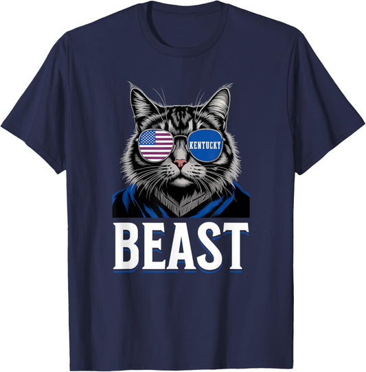 Funny Cat Lovers Graphic Last Name Kentucky Retro Vintage T-Shirt - T-Shirt | Navy