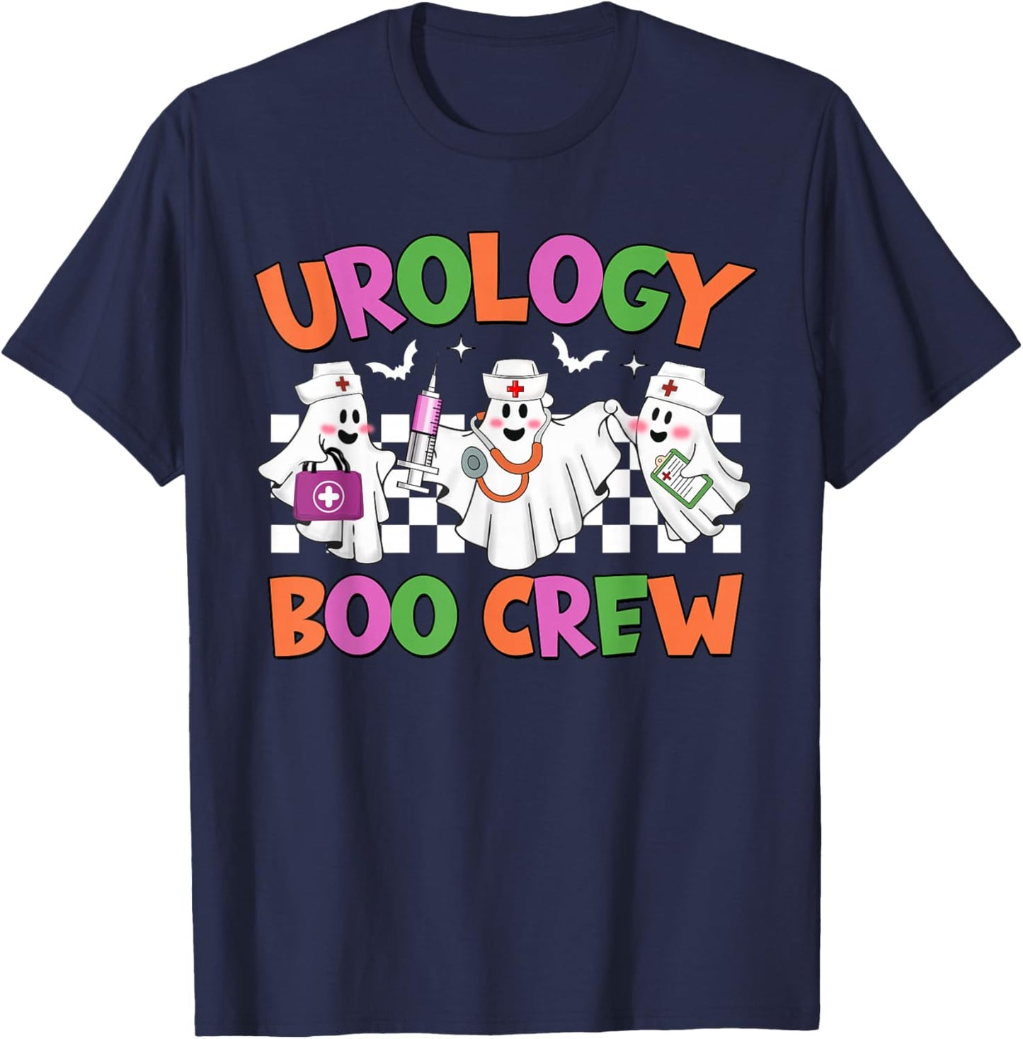 Retro Urology Boo Crew Urology Nurse Halloween Costumes T-Shirt - T-Shirt | Navy