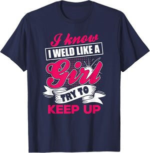 Welding Outfit For Welder Ironworker. Women T-Shirt - T-Shirt | Navy