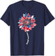 Half American And British America Great Britain UK USA Flag T-Shirt - T-Shirt | Navy