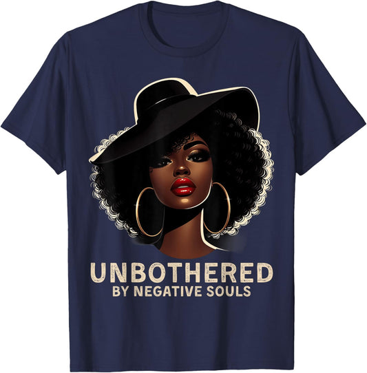 Unbothered Sassy Black Queen African American Ladies Gifts T-Shirt - T-Shirt | Navy