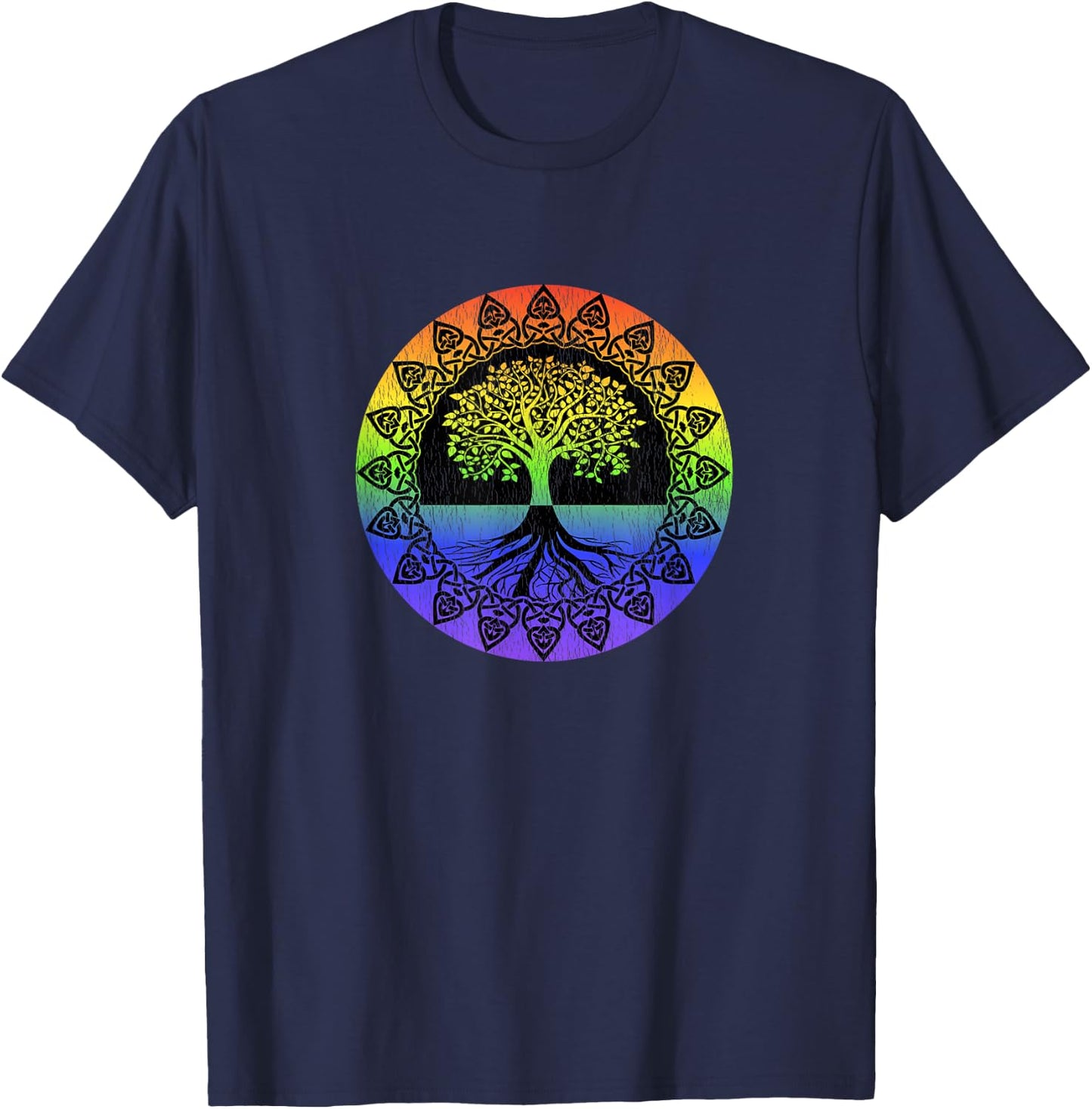 Tree of Life Rainbow-Colored T-Shirt - T-Shirt | Navy