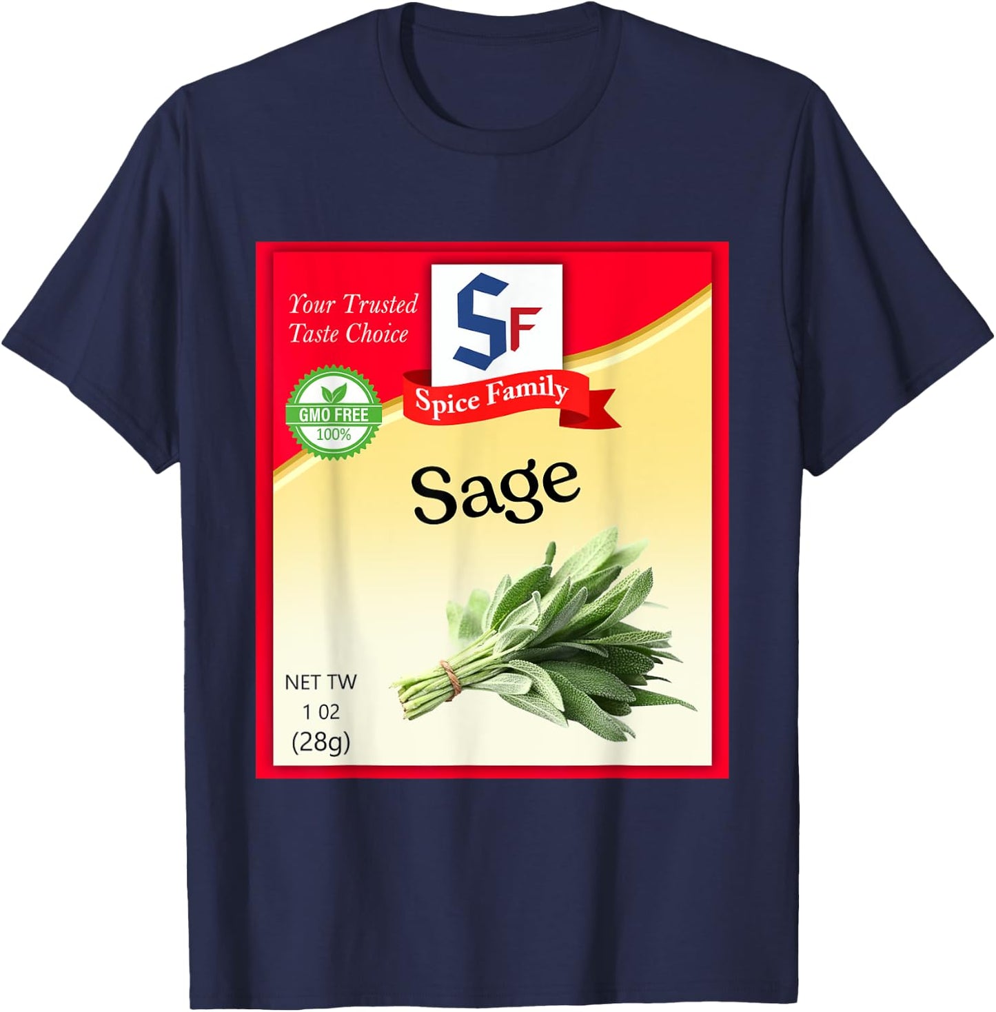 Sage Condiment Costume Holiday Spice Costumes T-Shirt - T-Shirt | Navy