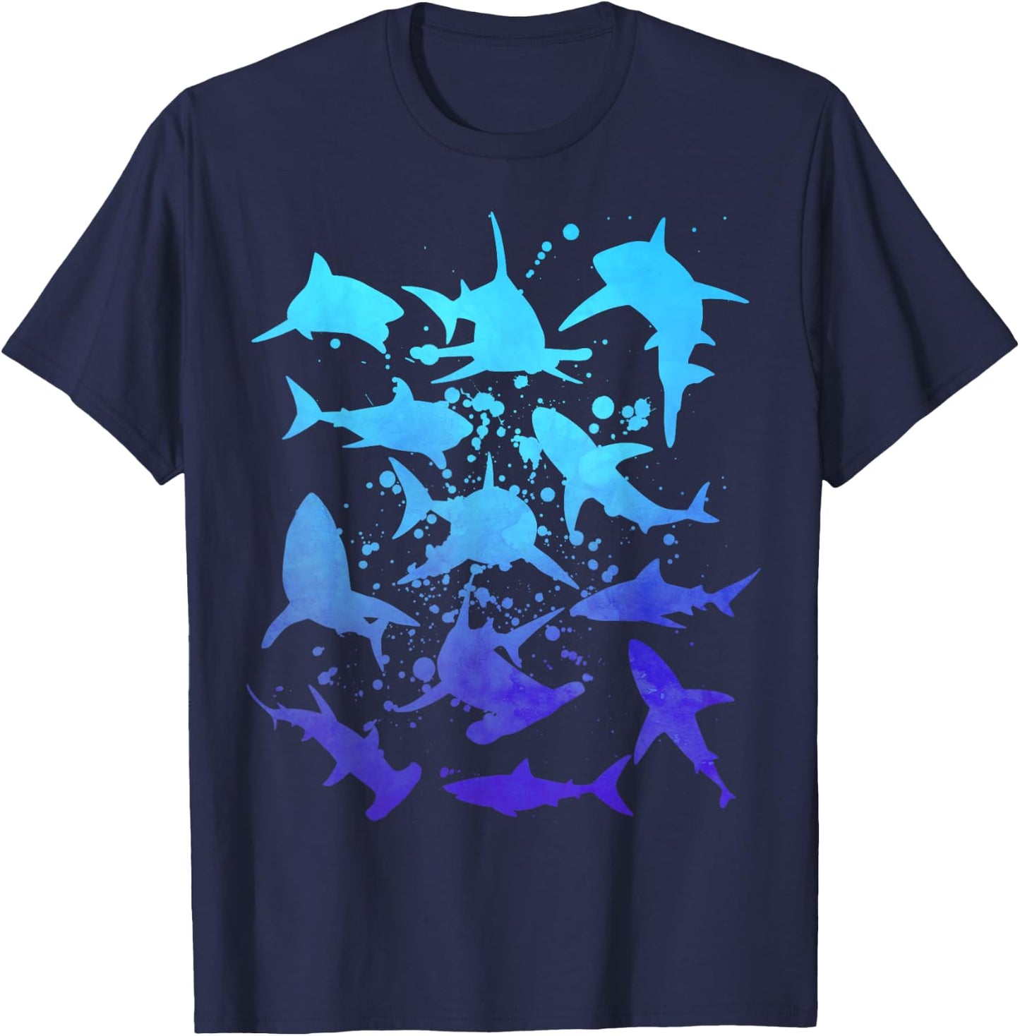 Great White Sharks Hammerhead Shark Diving Lover Graphic T-Shirt - T-Shirt | Navy