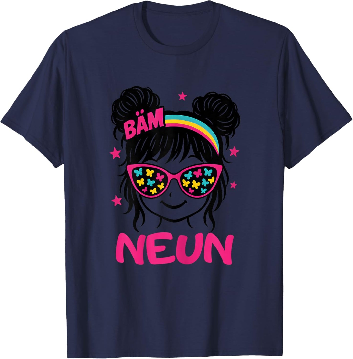 Geburtstagsshirt 9 Jahre Mädchen Geschenk – Bäm Neun T-Shirt - T-Shirt | Navy
