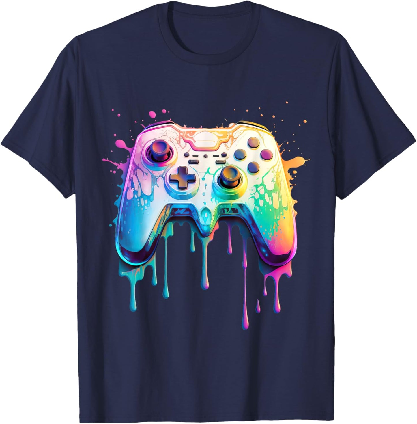 Gamer Graphic Video Game - Colorful Video Game Lover T-Shirt - T-Shirt | Navy