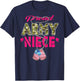 Proud Army Niece US Flag Camo Dog Tags Pride Military Family T-Shirt - T-Shirt | Navy