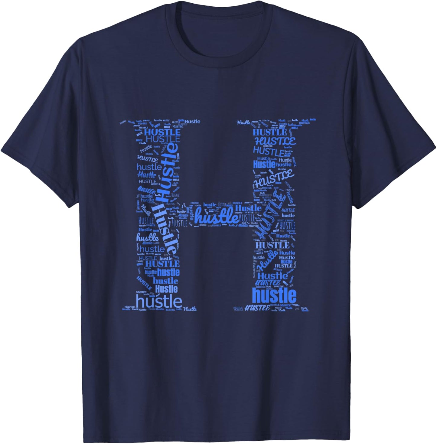 Blue H is For Hustle Royal Blue Graphic T-Shirt - T-Shirt | Navy