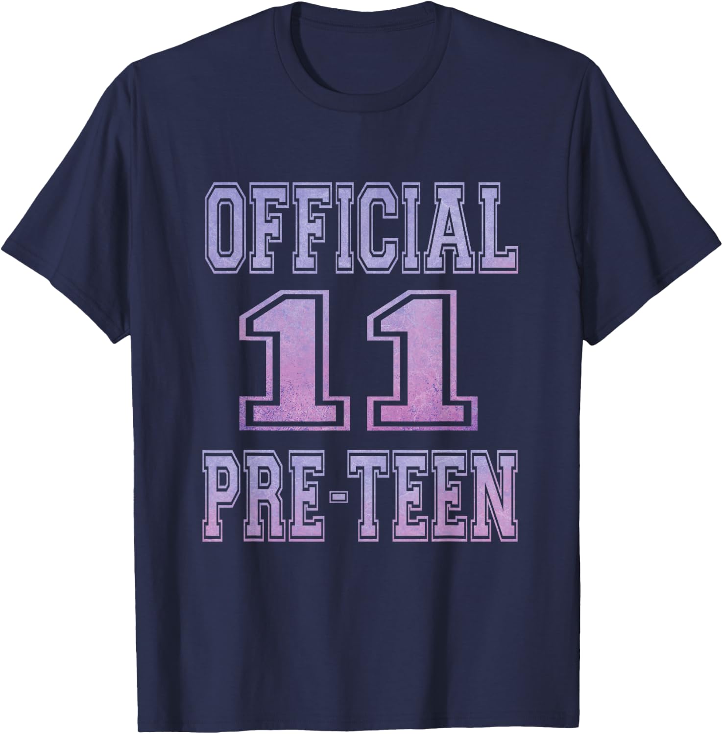 Official 11 Preteen 11th Birthday Gift Girls T-Shirt - T-Shirt | Navy