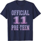 Official 11 Preteen 11th Birthday Gift Girls T-Shirt - T-Shirt | Navy