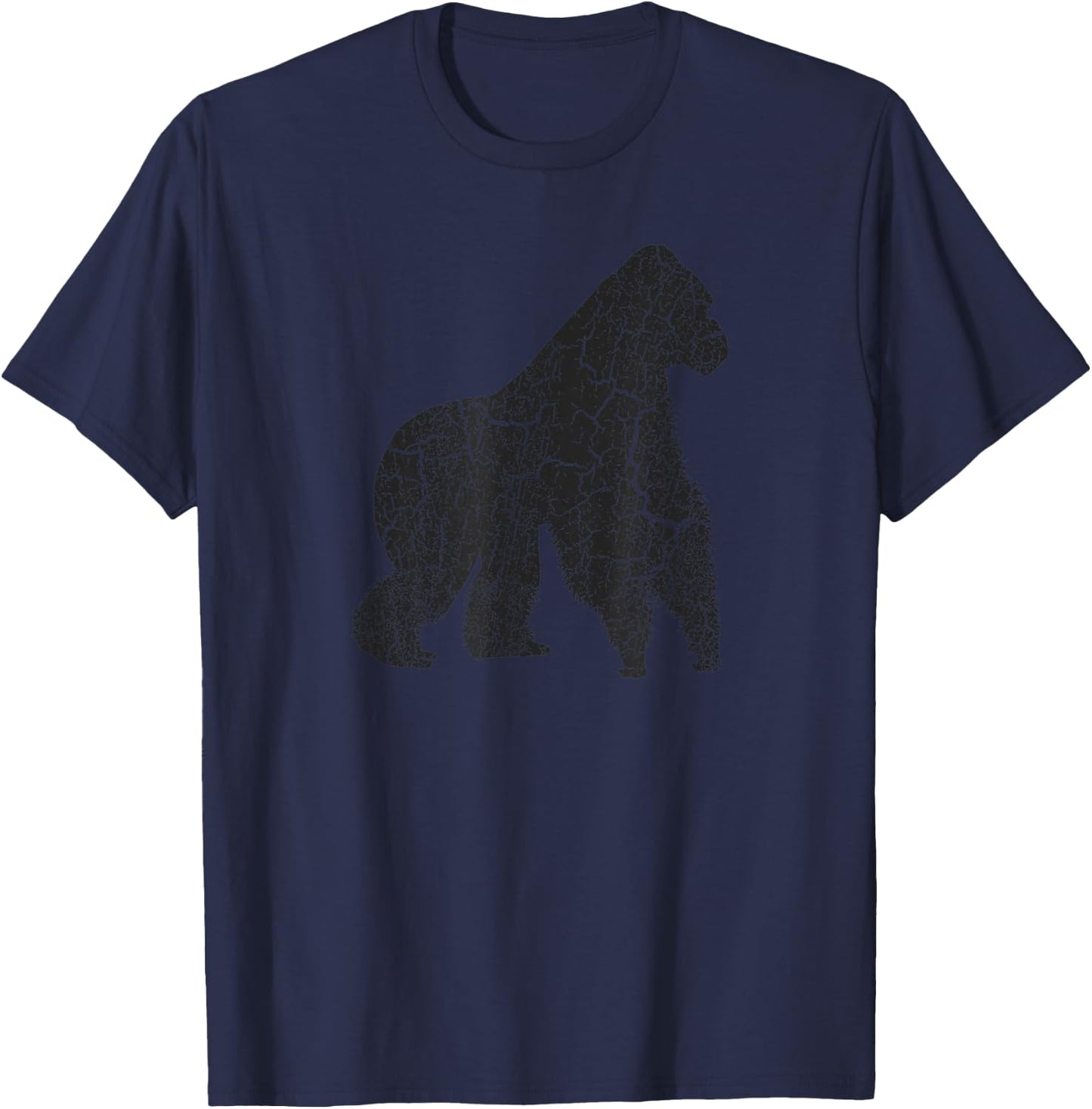 Gorilla Distressed Print - Vintage Gorilla T-Shirt - T-Shirt | Navy