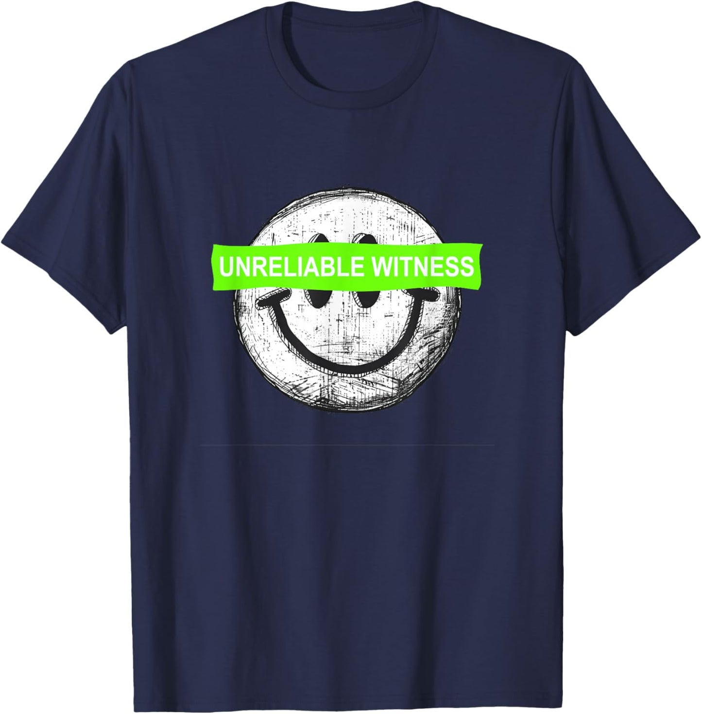 Green Color Unreliable Witness Green Graphic T-Shirt - T-Shirt | Navy