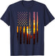 American Flag Fish Fisher Fisherman Funny Bass Fishing USA T-Shirt - T-Shirt | Navy