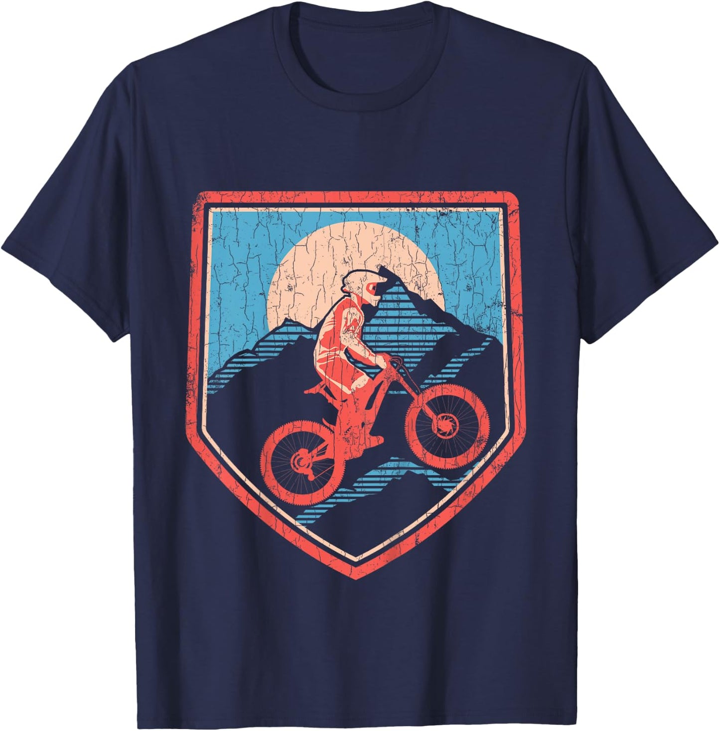 Kids Mountain Bike Cycling Gifts Youth Boys T-Shirt - T-Shirt | Navy