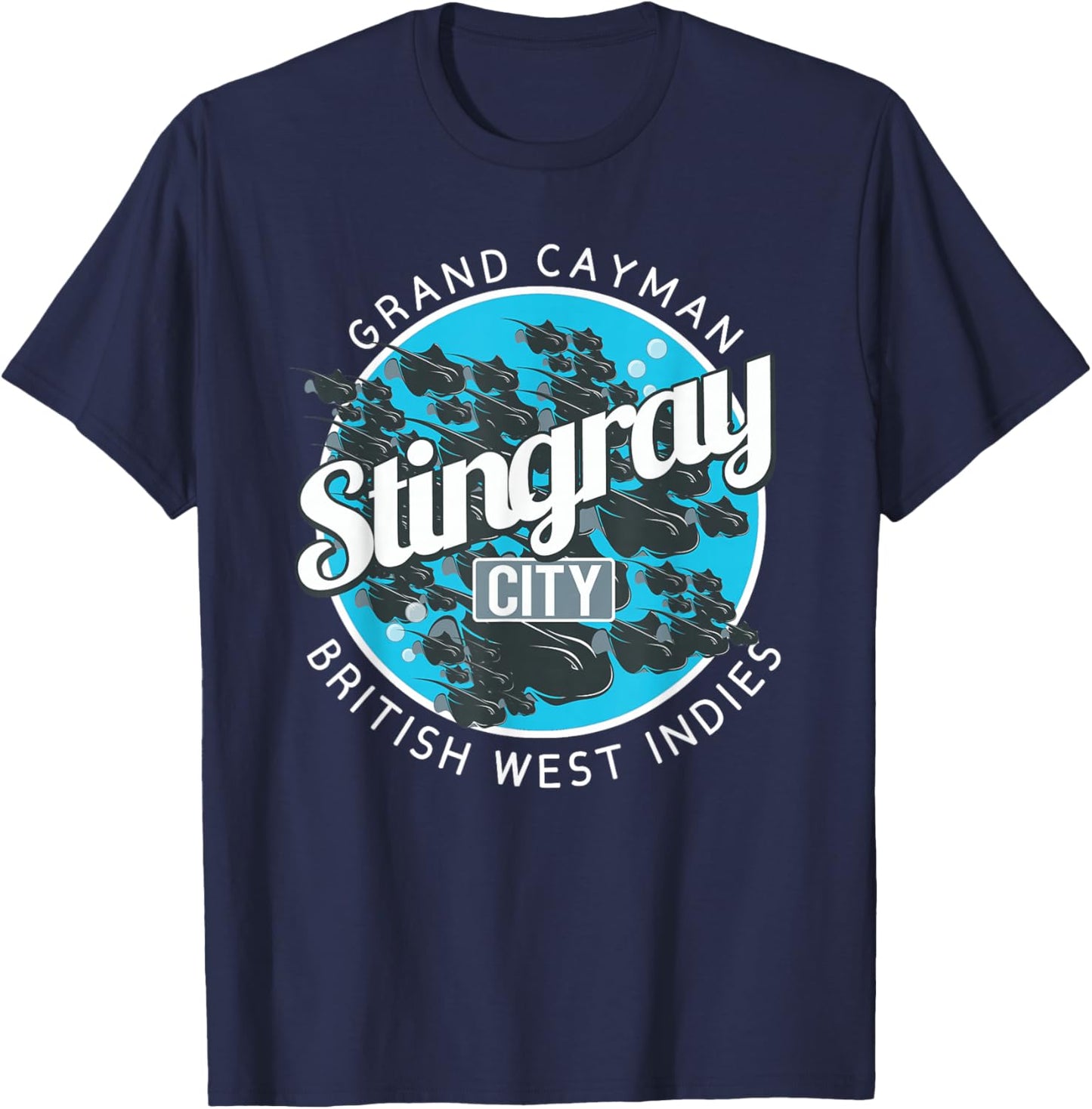 Stingray City Grand Cayman Islands T-Shirt - T-Shirt | Navy