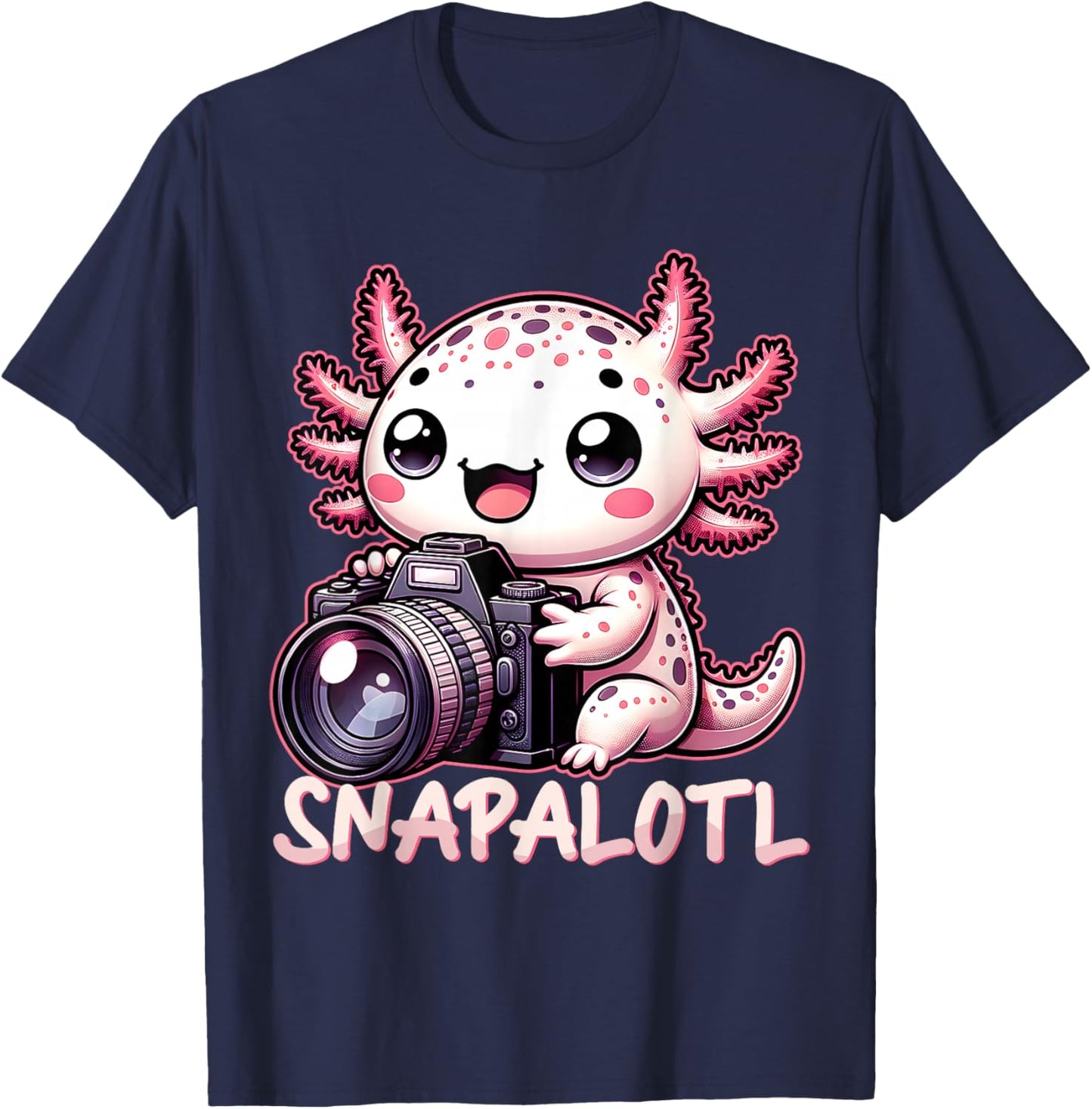 Photographer Axolotl Photoshooting Camera T-Shirt - T-Shirt | Navy