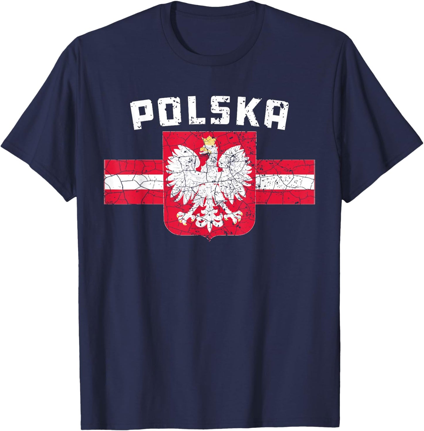 Polska Poland Flag Polish White Eagle Slavic T-Shirt - T-Shirt | Navy