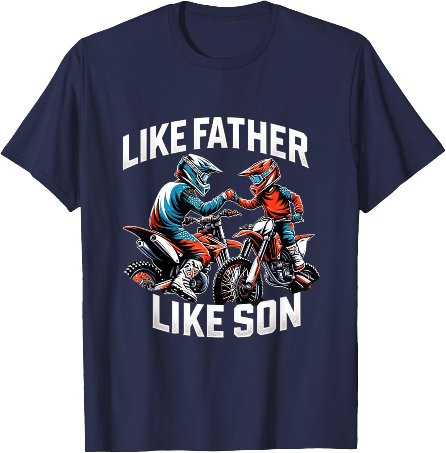 Dirt Bike Family Father Son Motocross Off-Road MX Dad Boys T-Shirt - T-Shirt | Navy