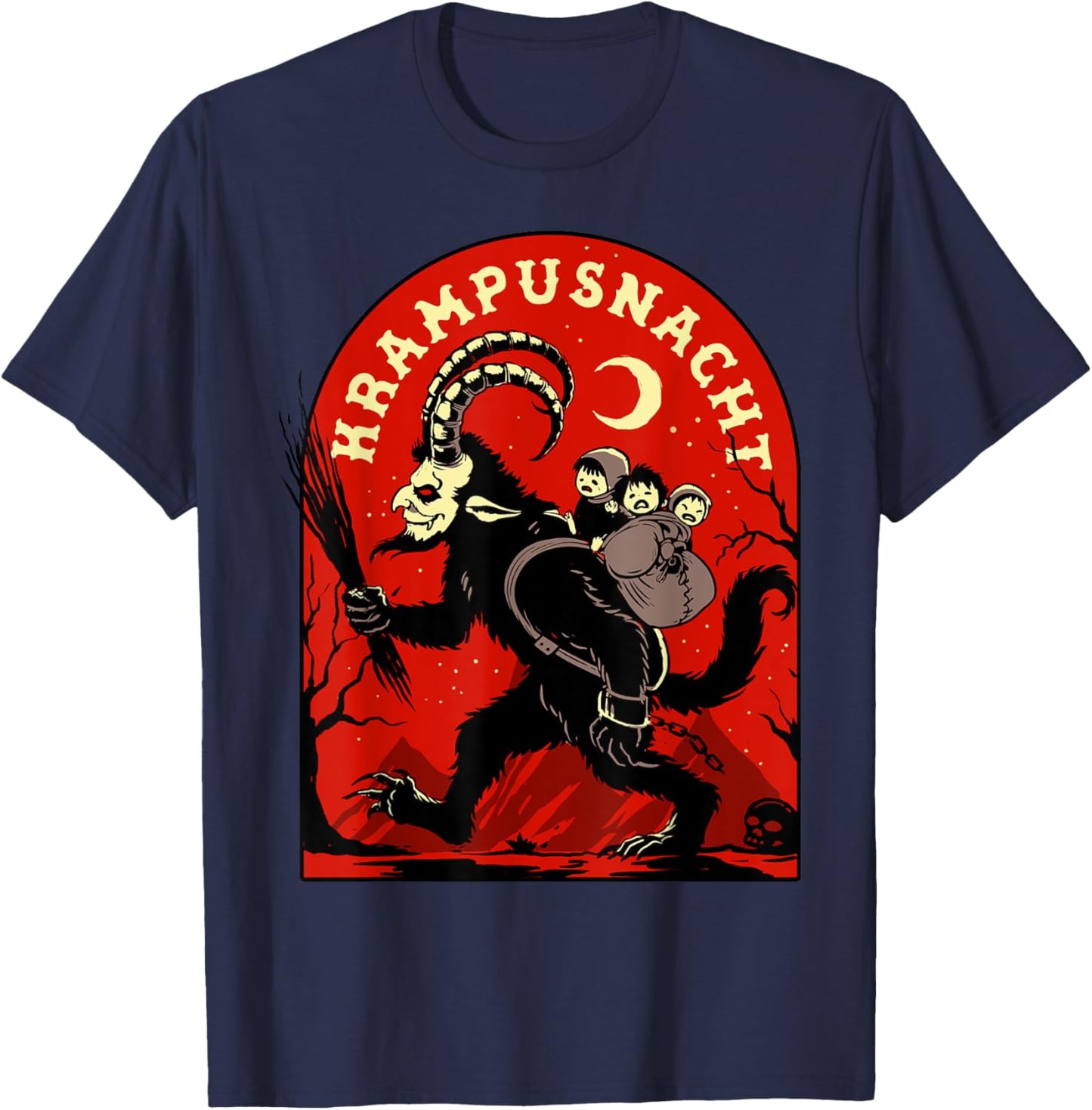 Krampusnacht Shirt Merry Krampus Satanic Christmas Horror T-Shirt - T-Shirt | Navy