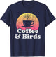 Coffee and Birds Bird T-Shirt - T-Shirt | Navy