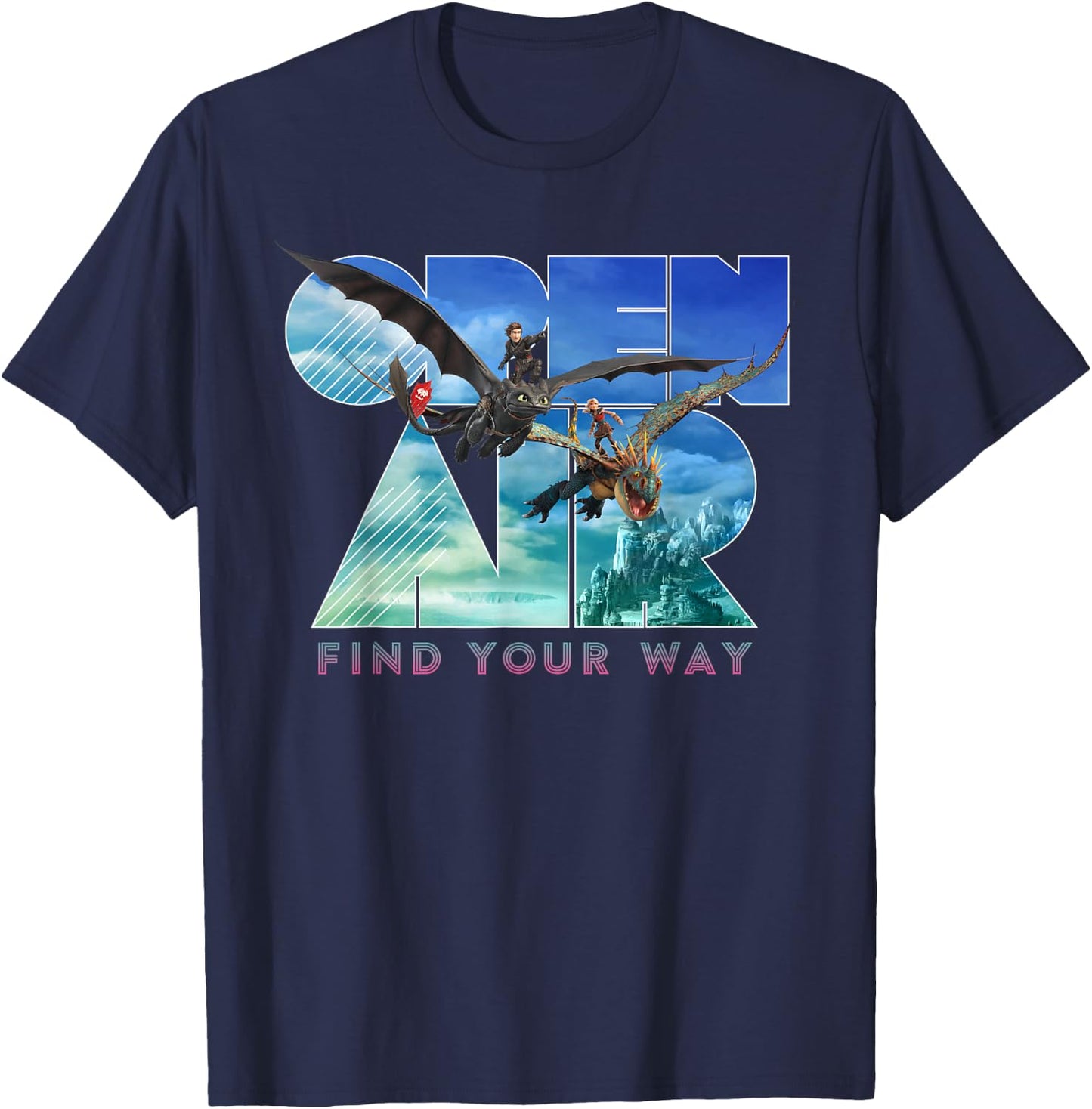 How to Train Your Dragon 3 Hidden World Open Air T-Shirt - T-Shirt | Navy