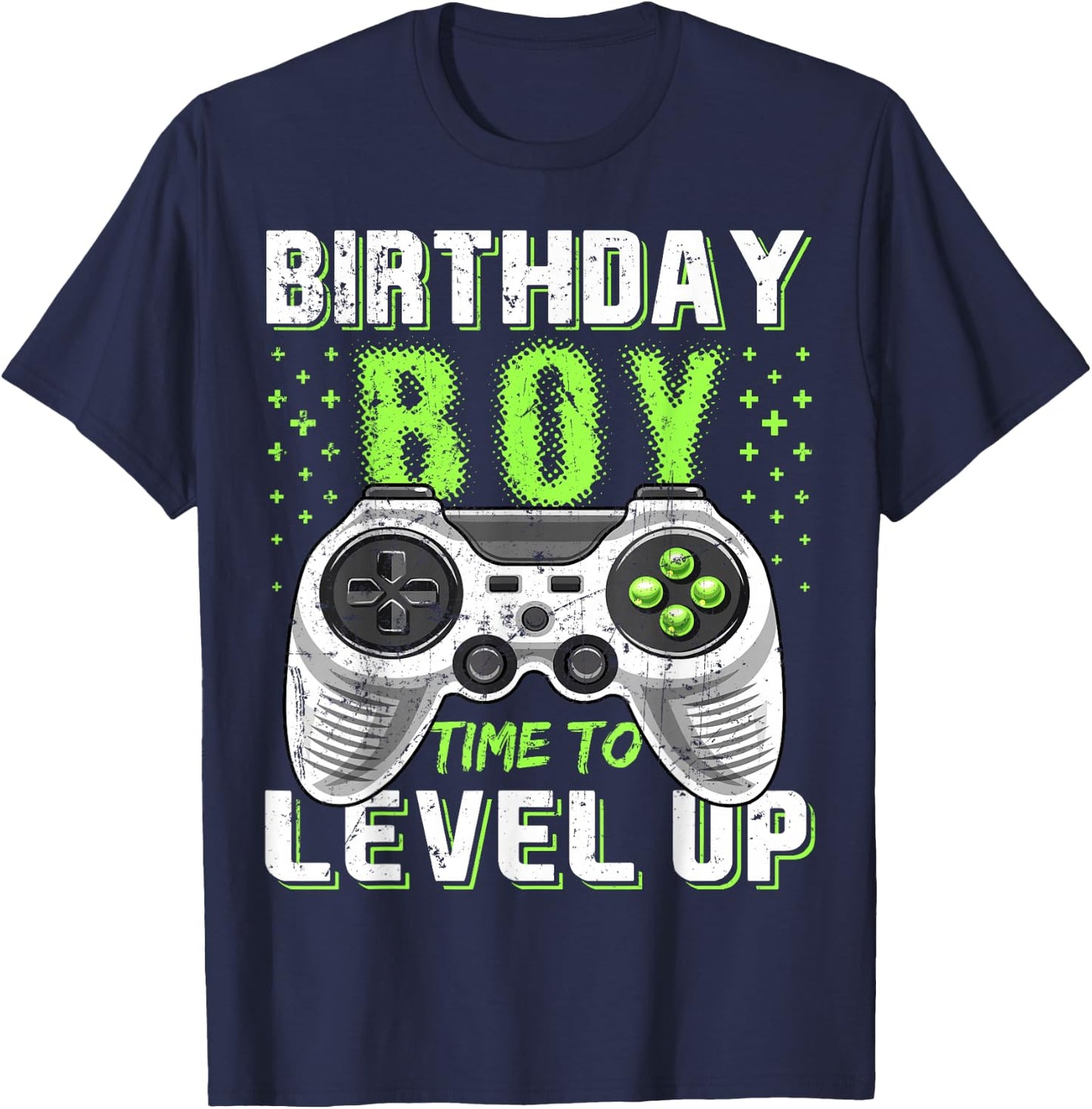 Level Up Birthday Boy Video Game - Classic Fit, Black, Kids Party Gift T-Shirt - T-Shirt | Navy