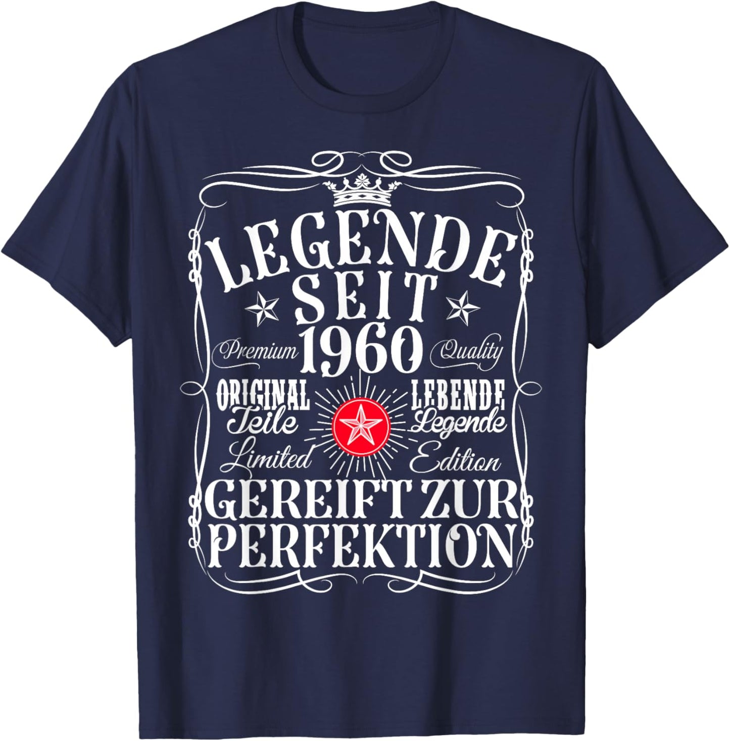 66. Geburtstag Mann Frau 66 Jahre 1960 Deko Lustig Geschenk T-Shirt - T-Shirt | Navy