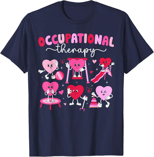 Valentines Day Women's Valentine Themed Black Modern Classic Round Neck Short Sleeve , Small T-Shirt - T-Shirt | Navy