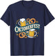 German Bavarian Oktoberfest Beer and Pretzel Party Art T-Shirt - T-Shirt | Navy