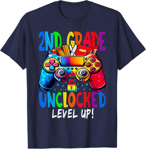 2nd Grade Unlocked Level Up Video Gamer Back To School