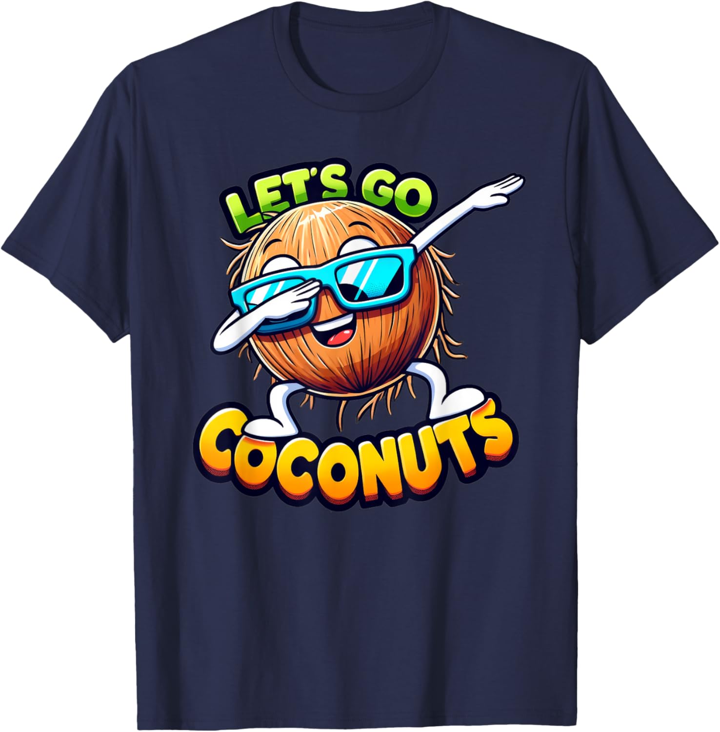 Let's Go Coconut Summer Vacation Beach Trip Dabbing Fruit Women Kids T-Shirt - T-Shirt | Navy