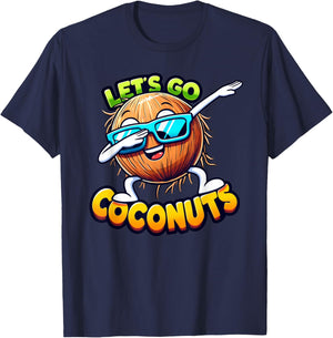Let's Go Coconut Summer Vacation Beach Trip Dabbing Fruit Women Kids T-Shirt - T-Shirt | Navy