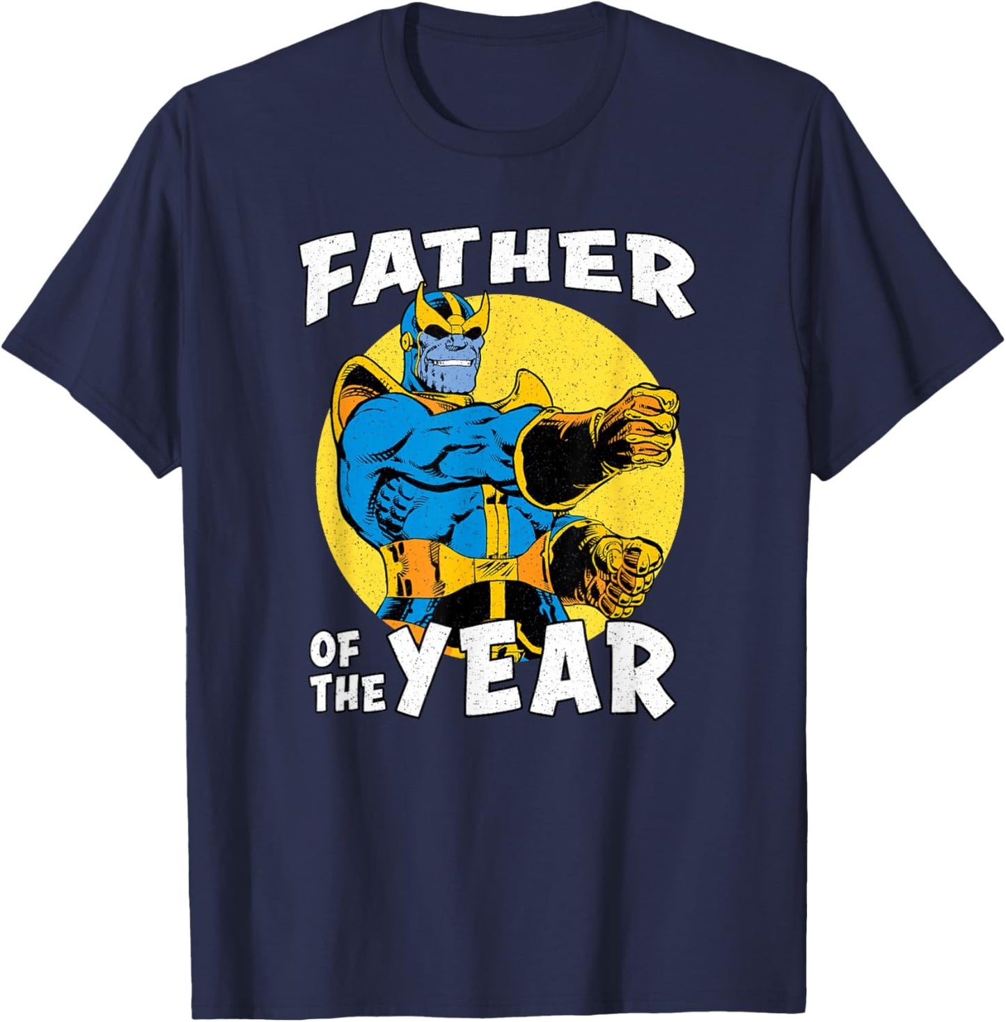 Marvel Father's Day Father Of The Year Retro Thanos Showcase T-Shirt - T-Shirt | Navy