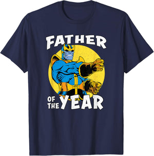 Marvel Father's Day Father Of The Year Retro Thanos Showcase T-Shirt - T-Shirt | Navy