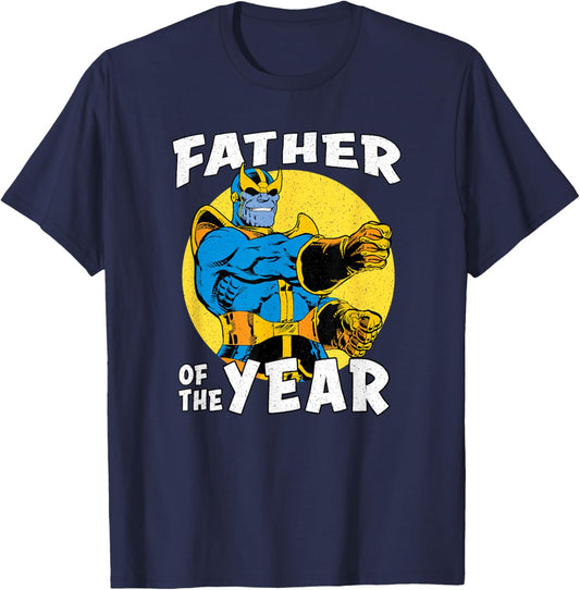 Marvel Father's Day Father Of The Year Retro Thanos Showcase T-Shirt - T-Shirt | Navy