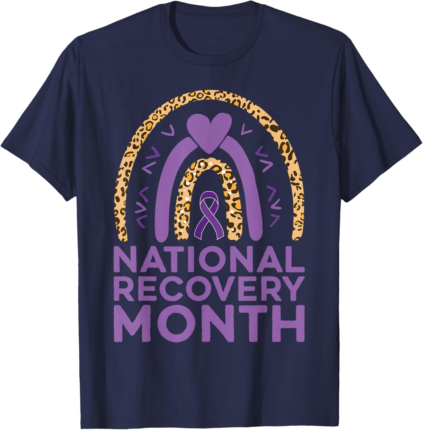 National Recovery Month Warrior Addiction Recovery Awareness T-Shirt - T-Shirt | Navy