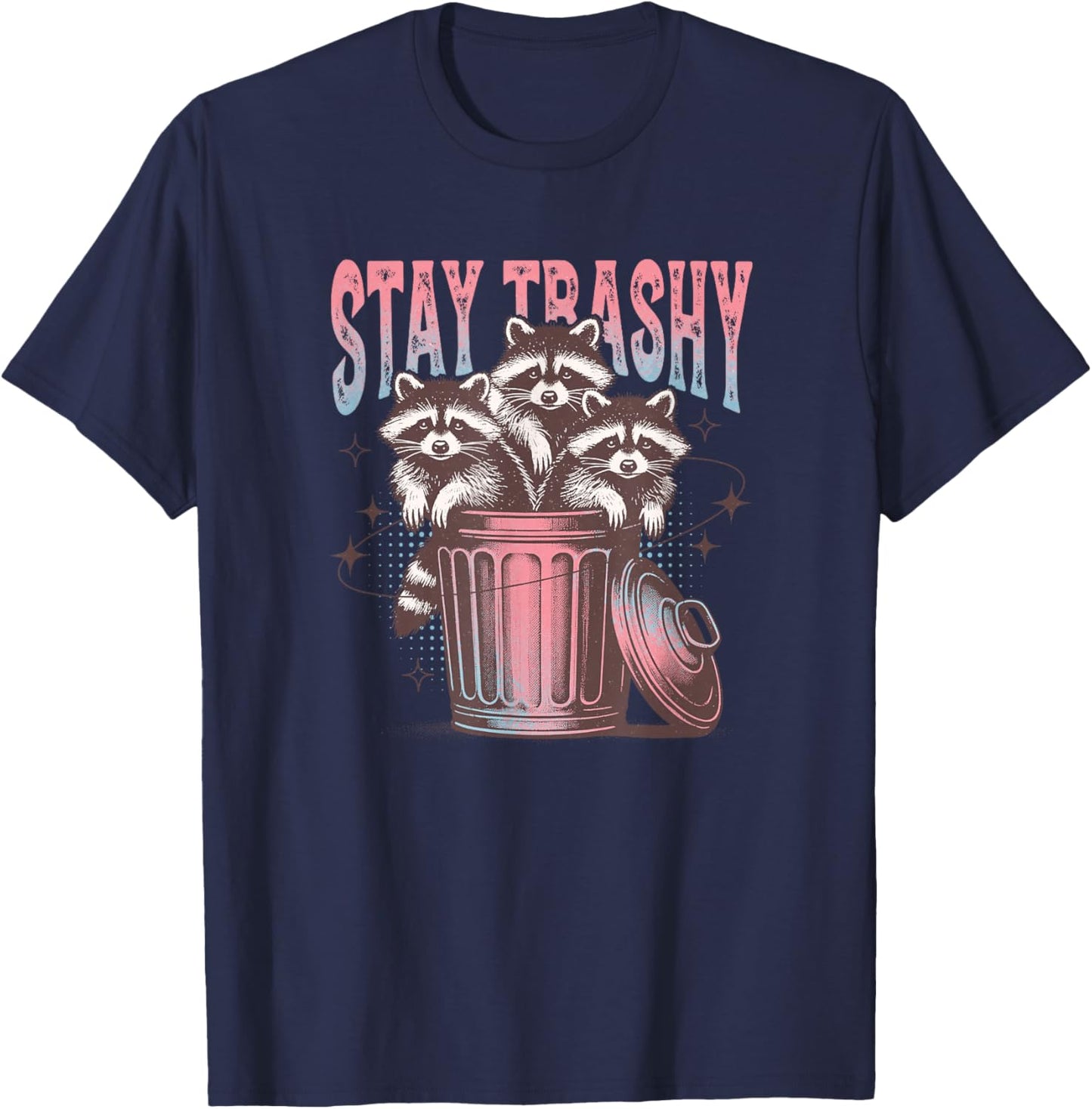 Stay Trashy Raccoon T-Shirt - T-Shirt | Navy