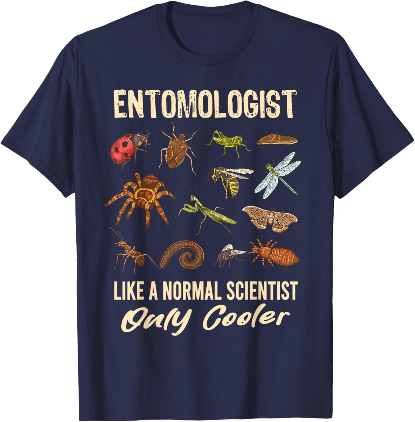 Entomologist Definition Funny Entomology Science Insect T-Shirt - T-Shirt | Navy
