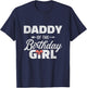 Daddy of The Birthday Girl Cute Pink Bow Family Matching T-Shirt - T-Shirt | Navy