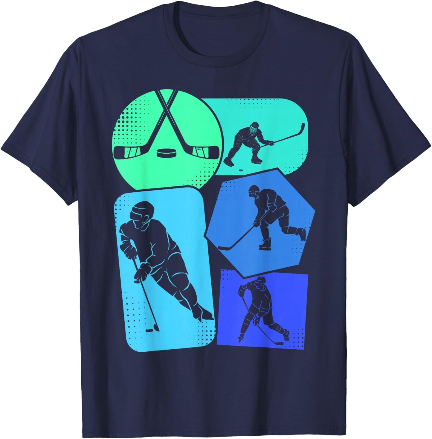 Hockey Ice Hockey Boys Youth Kids T-Shirt - T-Shirt | Navy