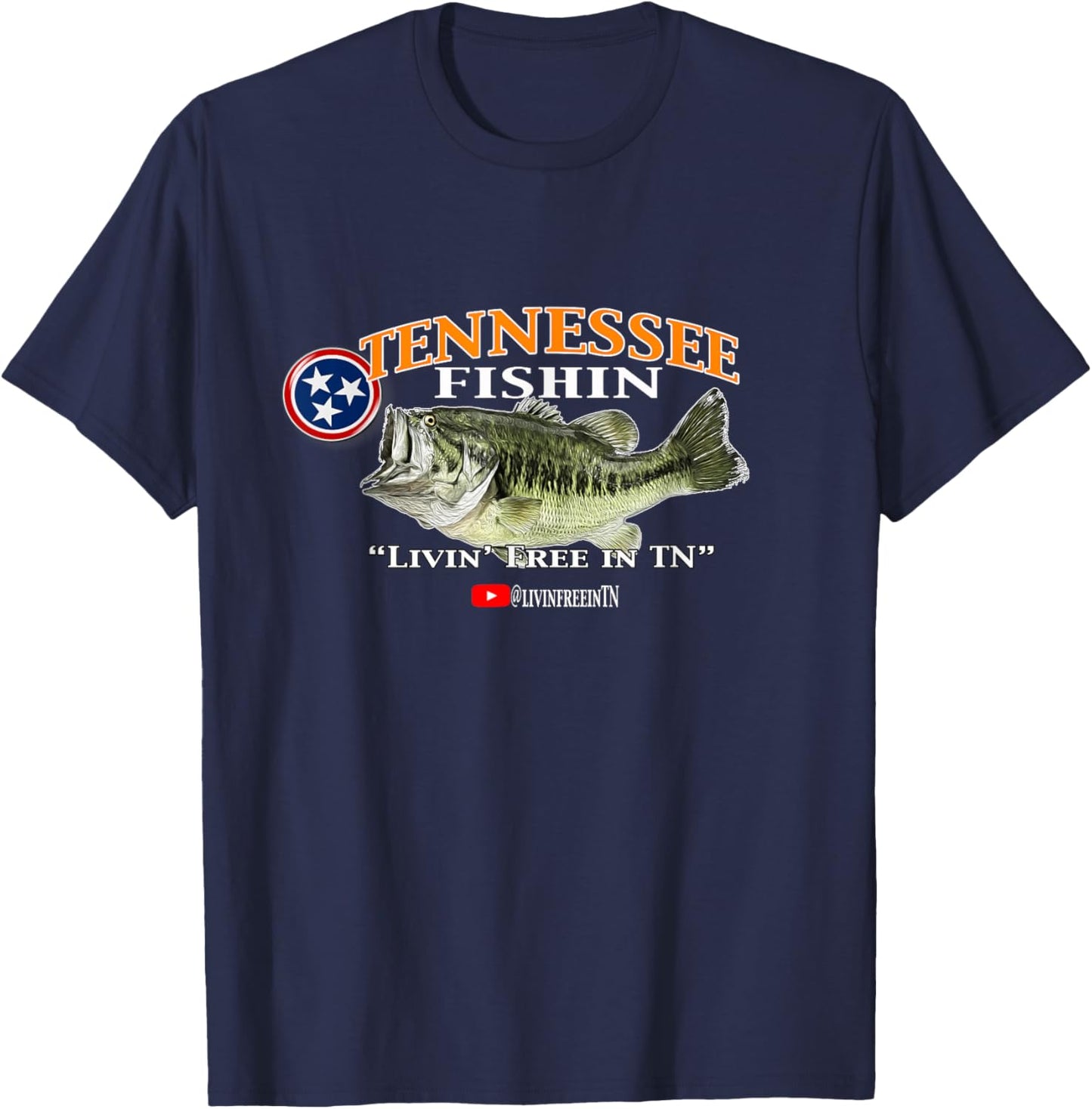 Tennessee Fishin Bass Hog Slab Fishing T-Shirt - T-Shirt | Navy