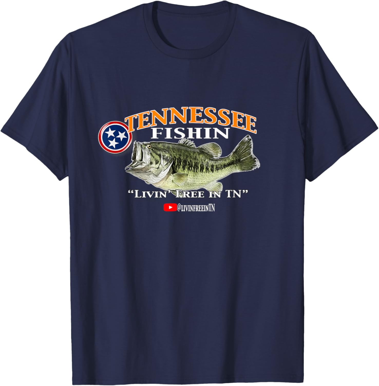 Tennessee Fishin Bass Hog Slab Fishing T-Shirt - T-Shirt | Navy