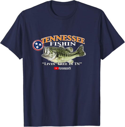 Tennessee Fishin Bass Hog Slab Fishing T-Shirt - T-Shirt | Navy