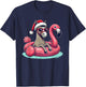 Funny Christmas in July Horse Mom Santa Flamingo Floatie T-Shirt - T-Shirt | Navy
