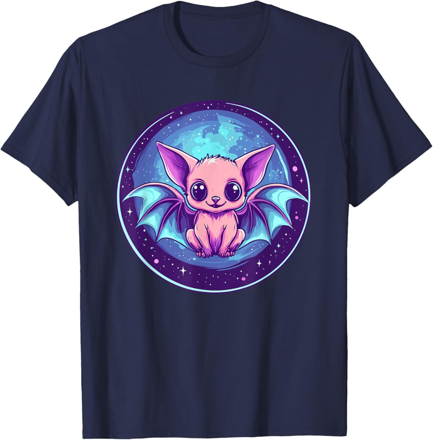 Cute Cosmic Bat Fantasy Animal Creature T-Shirt - T-Shirt | Navy