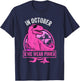 In October We Wear Pink Breast Cancer Trex Dino Toddler Boys T-Shirt - T-Shirt | Navy
