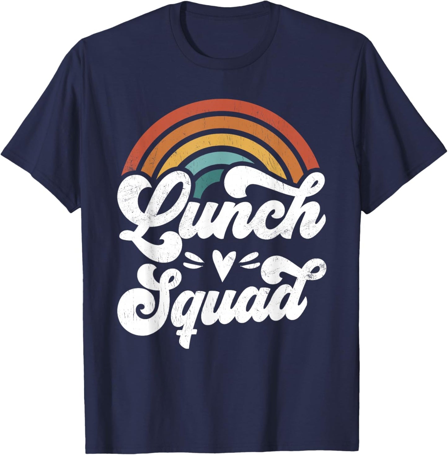 Cafeteria Manager Retro Groovy Rainbow Matching Lunch Worker T-Shirt - T-Shirt | Navy