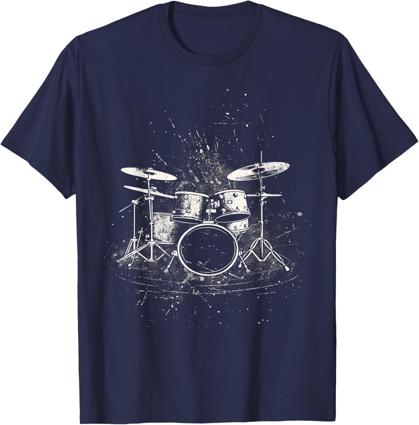 Vintage Drum Kit T-Shirt - T-Shirt | Navy