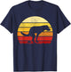 Vintage Sunset Labrador Retro Dog Pooping Old School Classic T-Shirt - T-Shirt | Navy