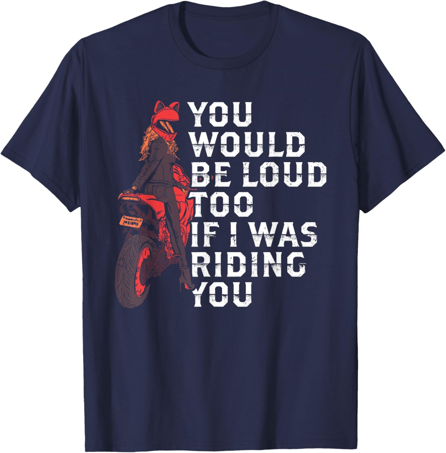 Funny Biker Women's Shirt T-Shirt - T-Shirt | Navy